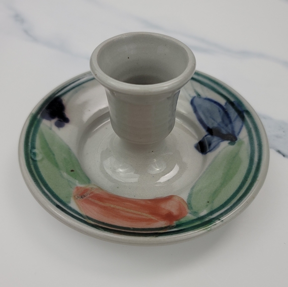 Cranberry Pottery BC Canada Stoneware Candleholder - Picture 5 of 16